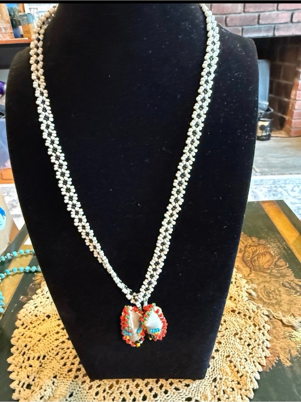 Seed bead moccasin necklace